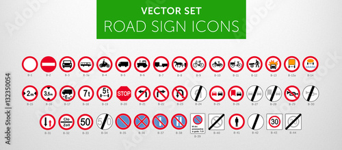 ROAD SIGNS | Znaki Drogowe Zakazu - vector icon PACK vol.1