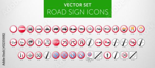 ROAD SIGNS | Znaki Drogowe Zakazu - vector icon PACK vol.2