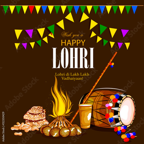 Happy Lohri festival of Punjab India background