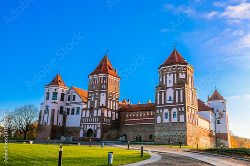 The old red castle of Mir, Belarus. 100 km from Minsk.