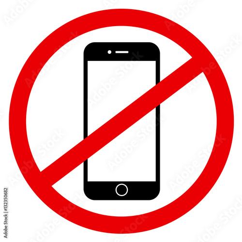 Prohibition and ban of usage of modern digital device, smartphone, because of negative effects - phubbing, overuse and abuse of technology