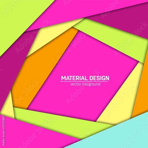 Vector material design background. Abstract creative concept layout template. For web and mobile app, paper art illustration design. style blank, poster, booklet. Motion wallpaper element. Flat ui