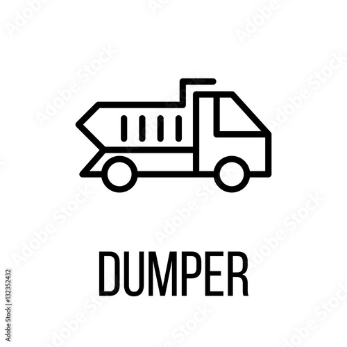 Dumper icon or logo in modern line style.