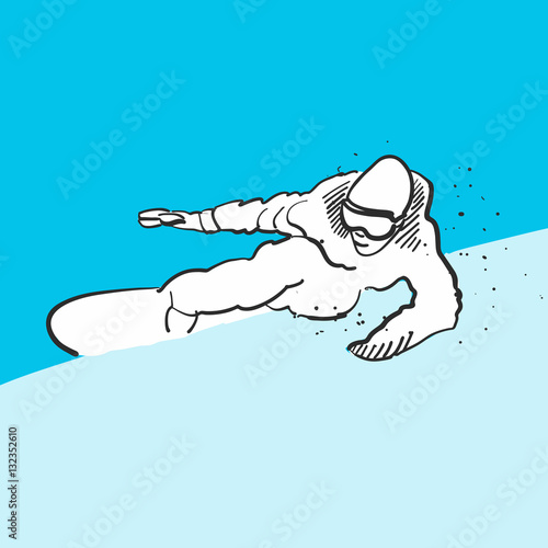 Snowboarder Extrem Sportler, Blaue Serie