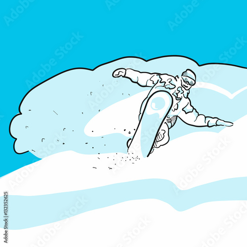 Snowboarder Staubwolke, Blaue Serie