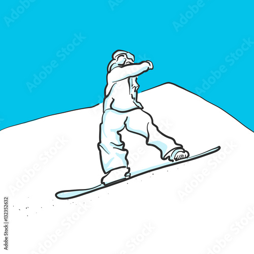 Snowboarder vor Sprung, Blaue Serie