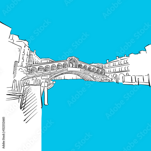 Venedig Rialto Brücke, Italien, Blaue Serie