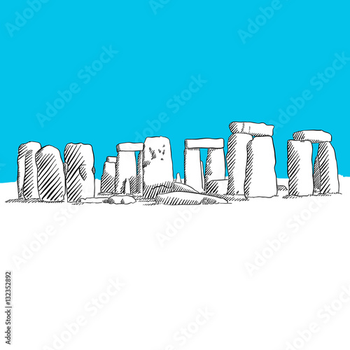 Stonehenge Zeichnung, Blaue Serie