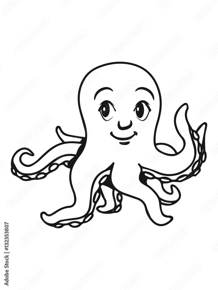 Naklejka premium Octopus oktopus funny child sweet