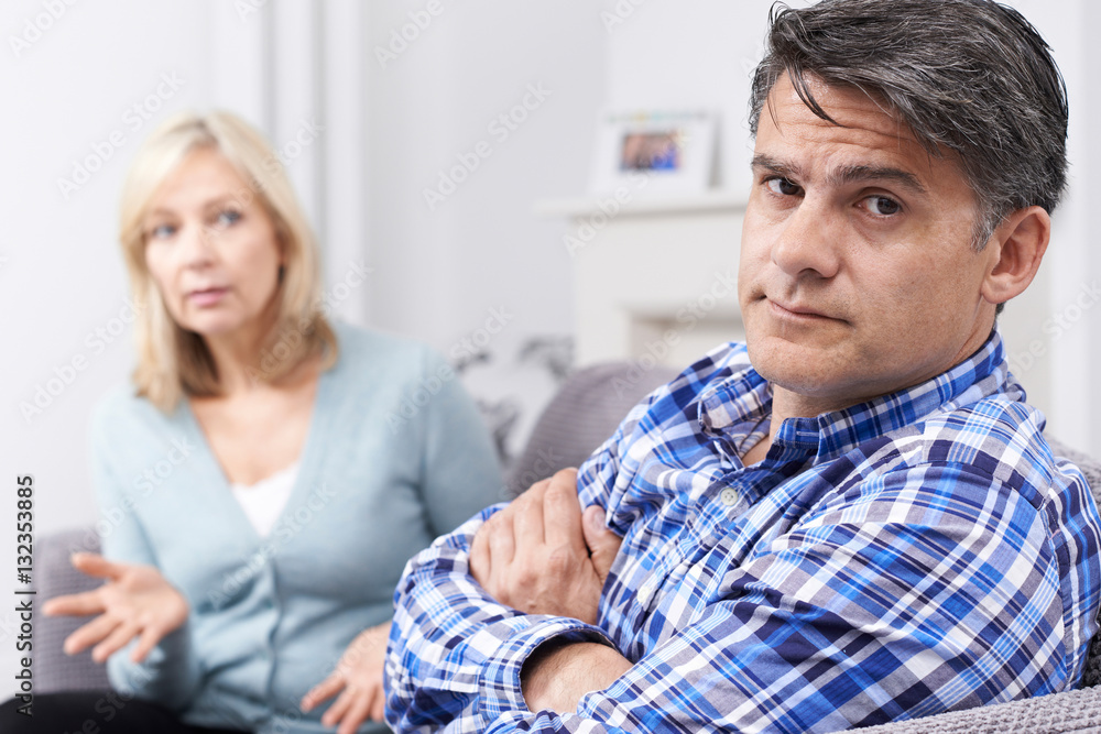 Fototapeta premium Mature Couple Having Argument At Home