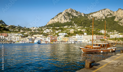 Panorama of Marina Grande on Capri island, Italy