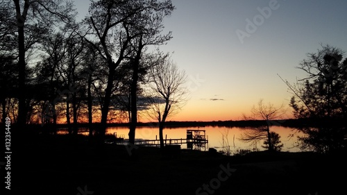 Sunset at lake