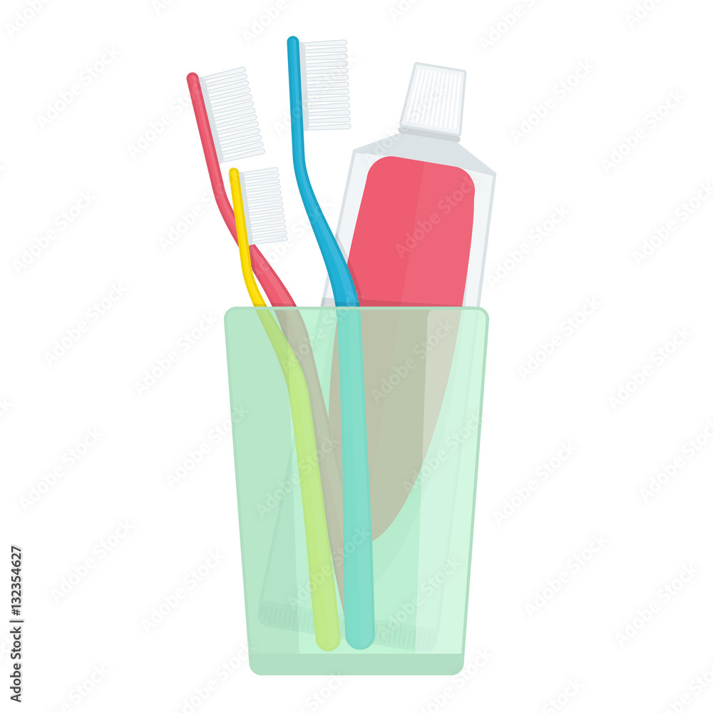 Toothbrush toothpaste in a glass. Toothbrush toothpaste in a glass.