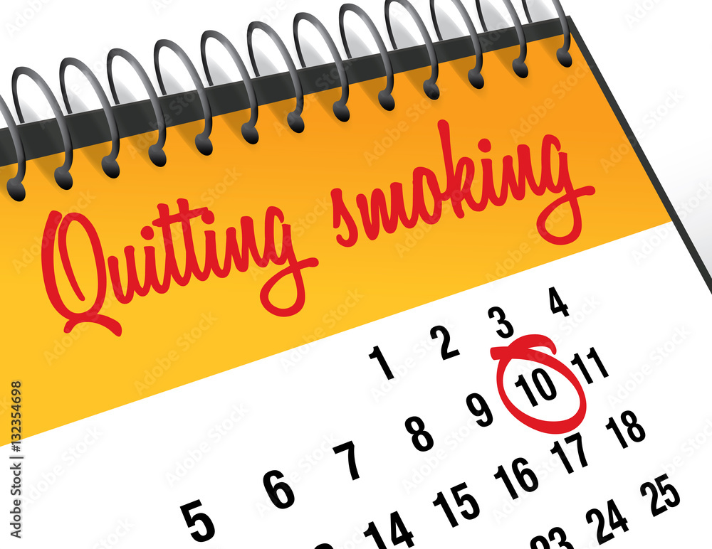 Quitting Smoking Day mark on calendar, vector illustration Stock Vector
