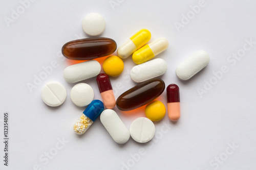 Pills isolated on a white background 