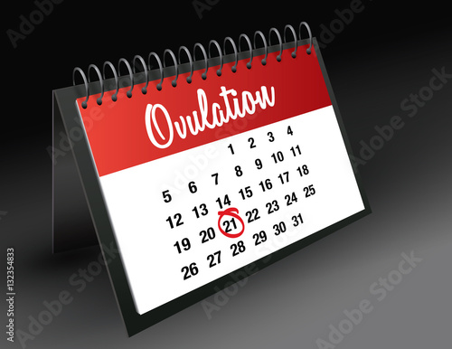 Ovulation Day mark on calendar, vector illustration