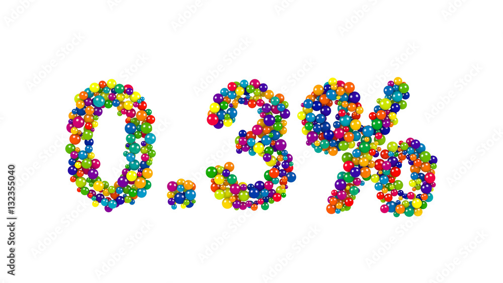 Point three percent made from colorful spheres Point three percent made from colorful spheres