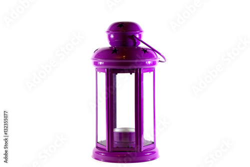 Isolated candlestick on white background. Closeup.