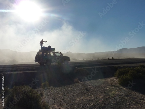 Принти на полотні Jeep in the fogg