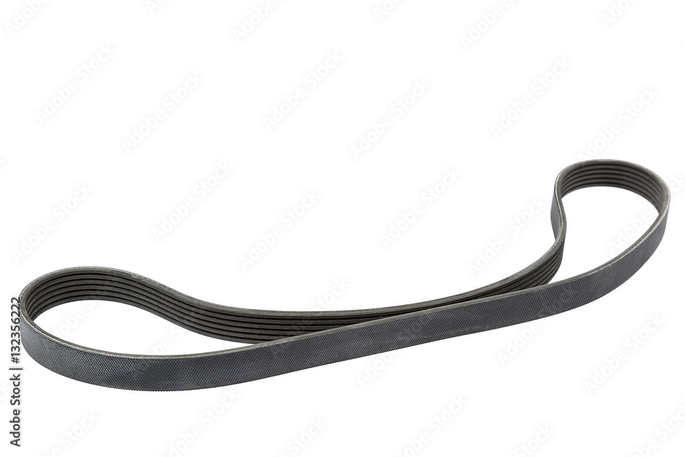 Car alternator belt isolated on white background Car alternator belt isolated on white background