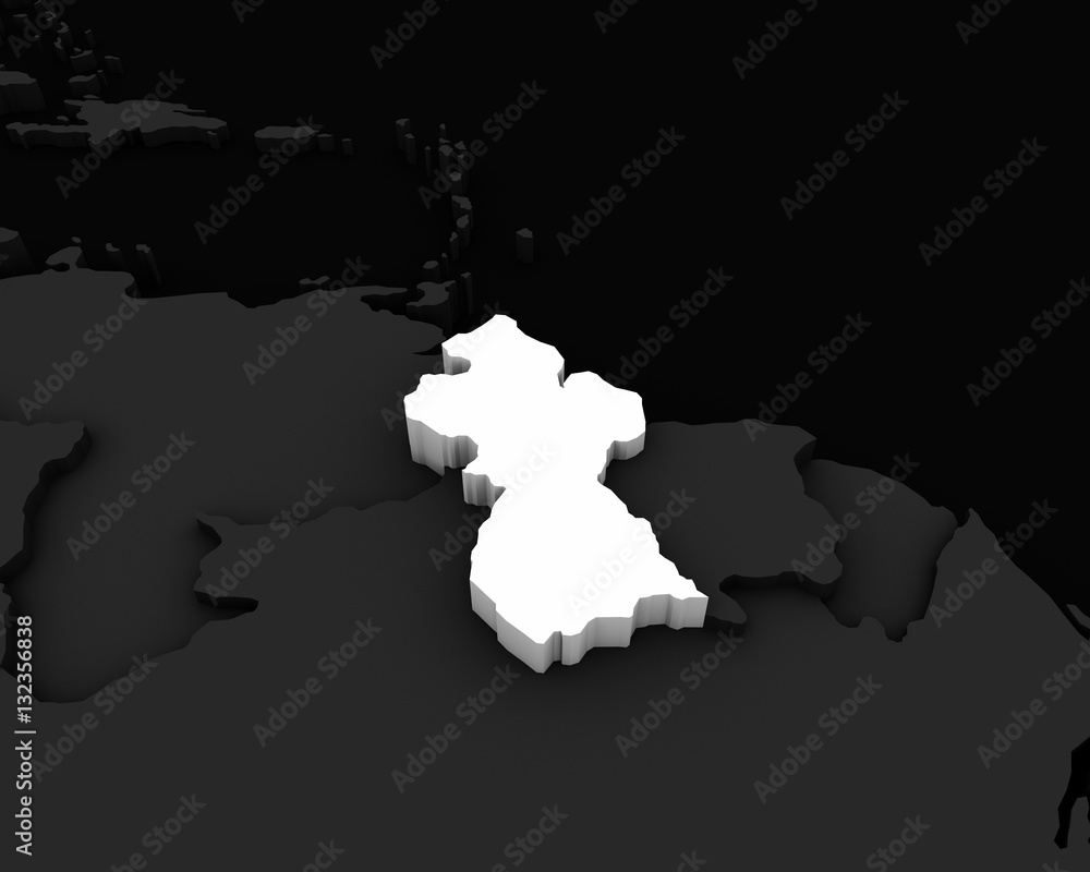 Obraz premium guyana map 3D illustration