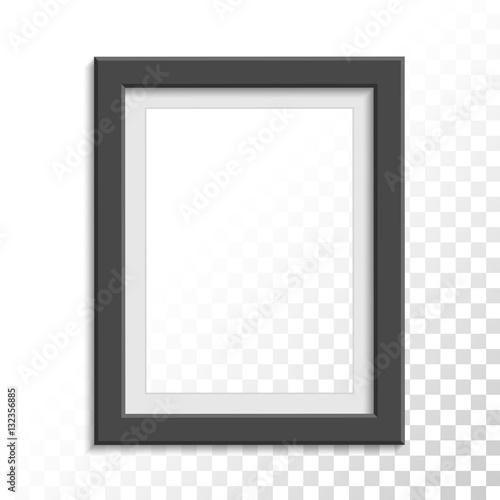 Black realistic photo frame.