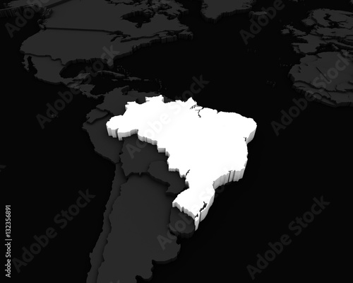 brazil map 3D illustration