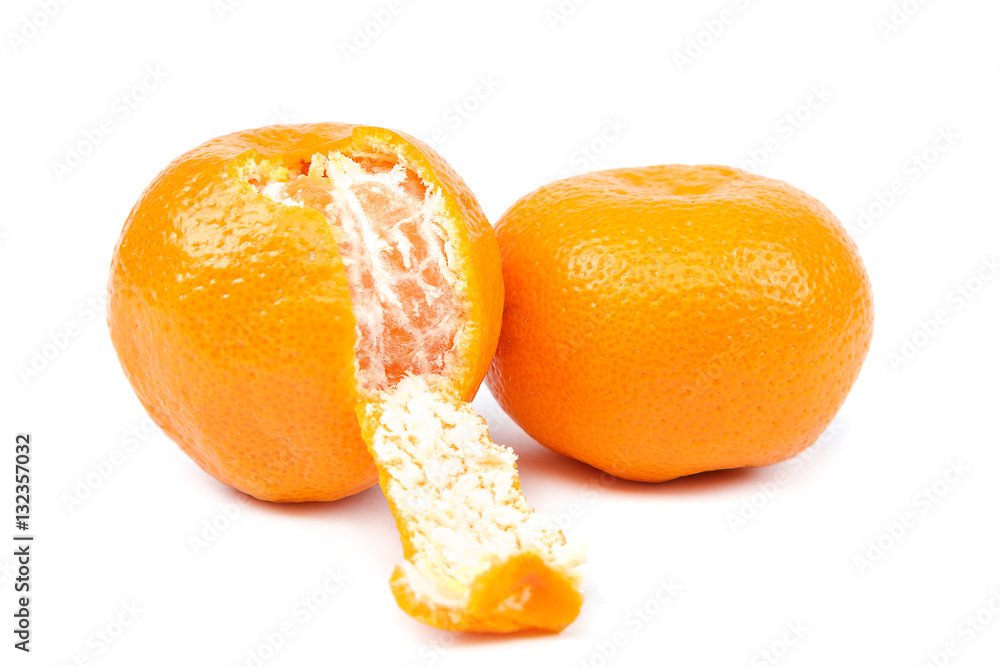 Fruits of a tangerine on a white background. Fruits of a tangerine on a white background.