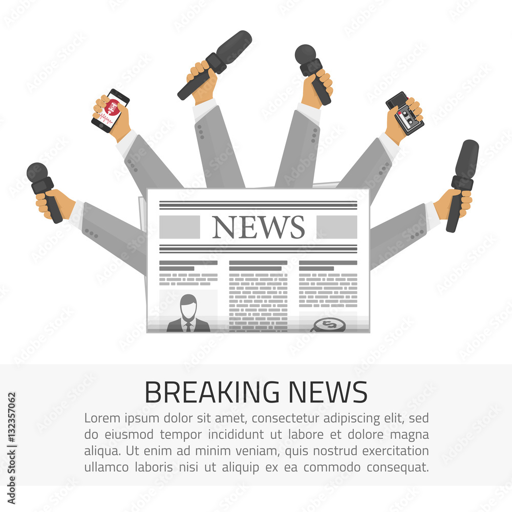 Breaking News Illustration Stock Vector Adobe Stock