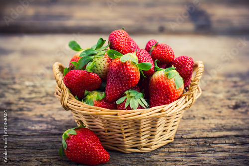 Fotografie Fresh strawberries in the basket