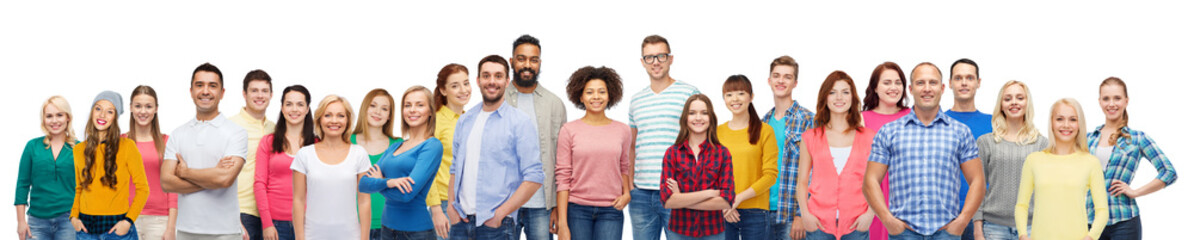 international group of happy smiling people