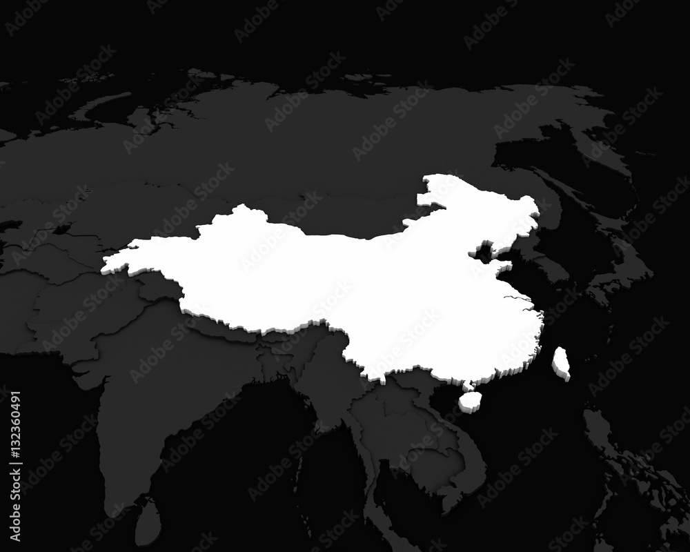Obraz premium china map 3D rendering