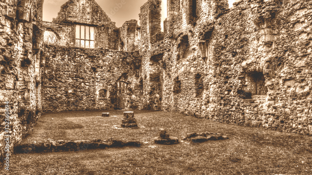 Ruins of Netley Abbey H Cistercian monastery HDR Sepia Tone Ruins of Netley Abbey H Cistercian monastery HDR Sepia Tone
