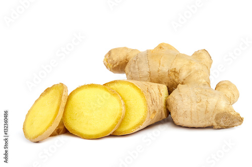 Ginger root isolated on a white background