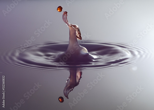 A water drop collision creating an interesting shape