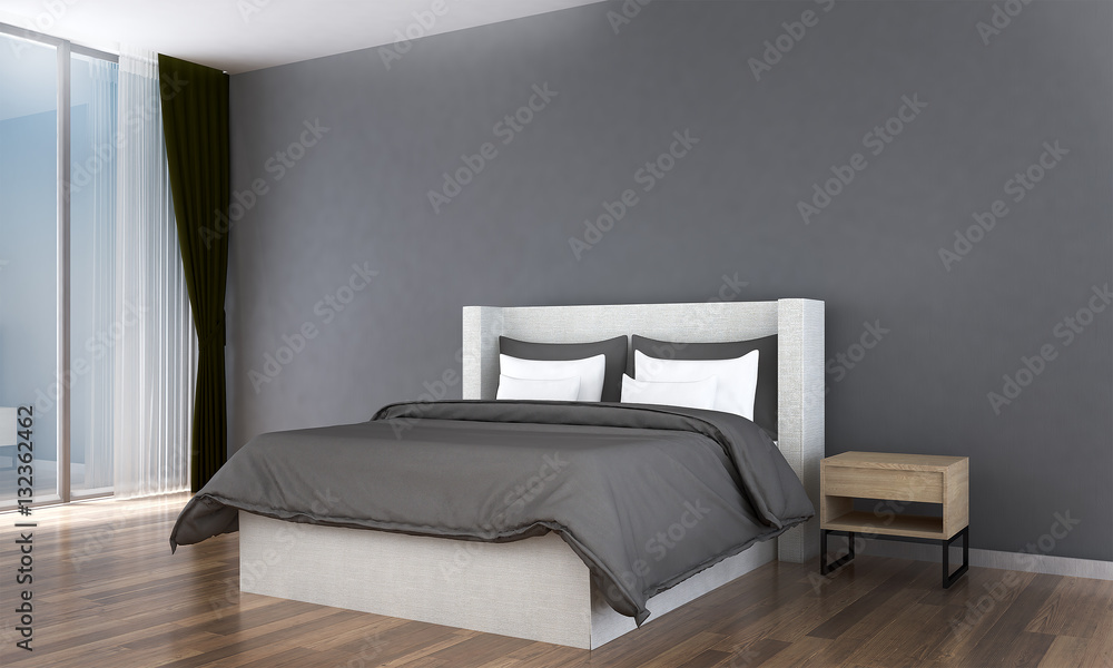The minimal interior design of bedroom The minimal interior design of bedroom
