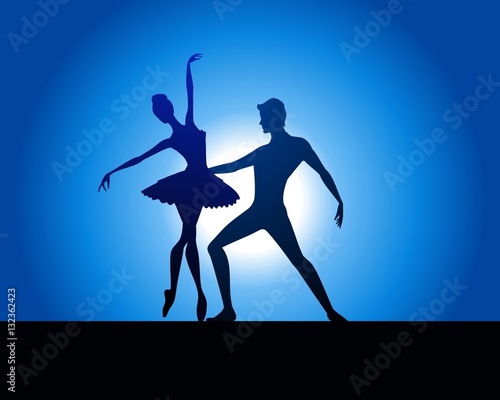Dancing couple on stage
