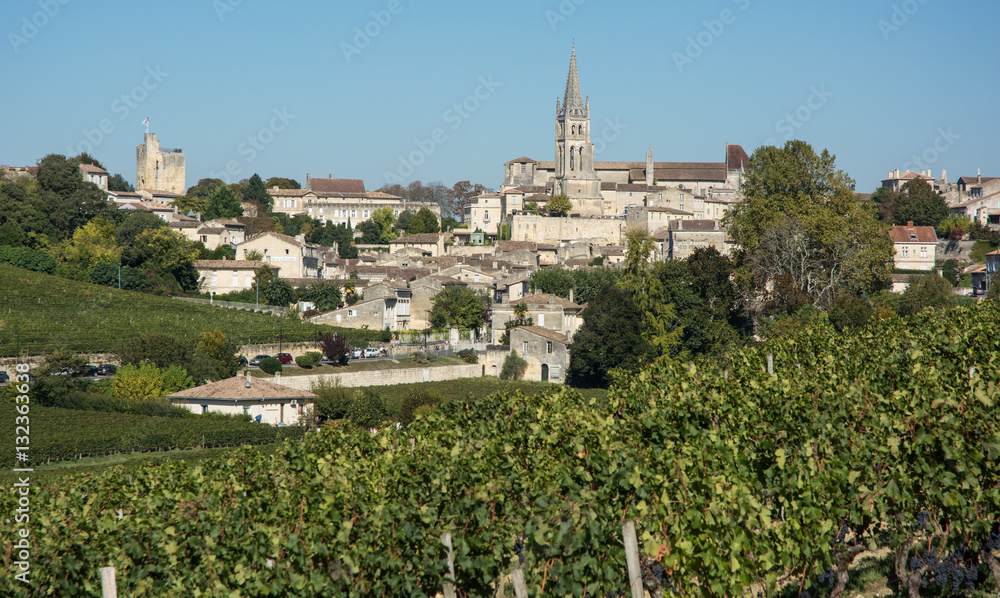 The wine growing region and town of St Emilion France