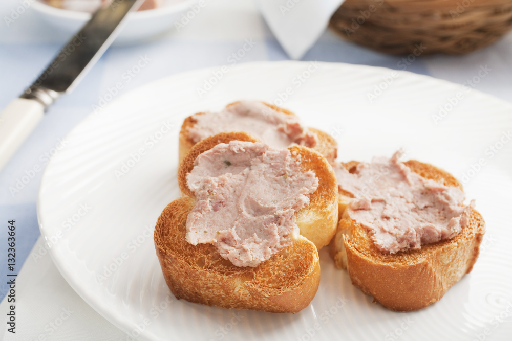 Toasted Baguette with Pate Toasted Baguette with Pate