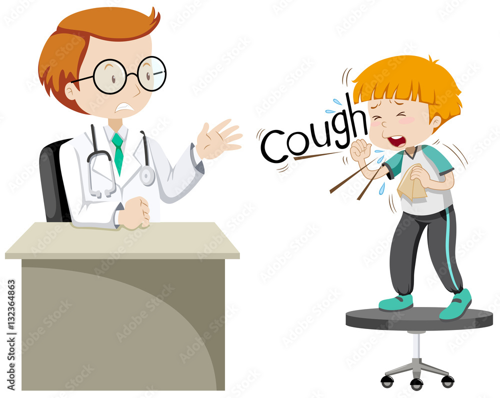 Doctor giving treatment to sick boy Doctor giving treatment to sick boy