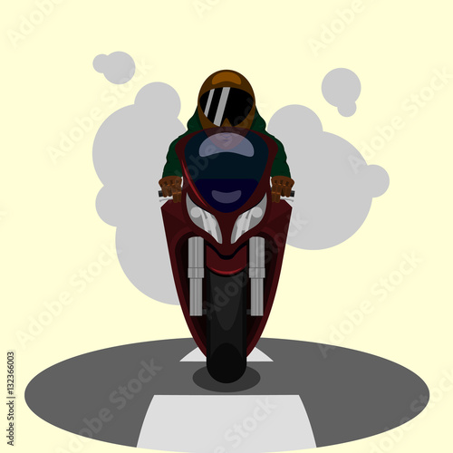 Motorcyclist on a road eps10