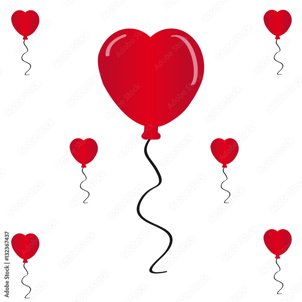Hearts balloon on white background Hearts balloon on white background