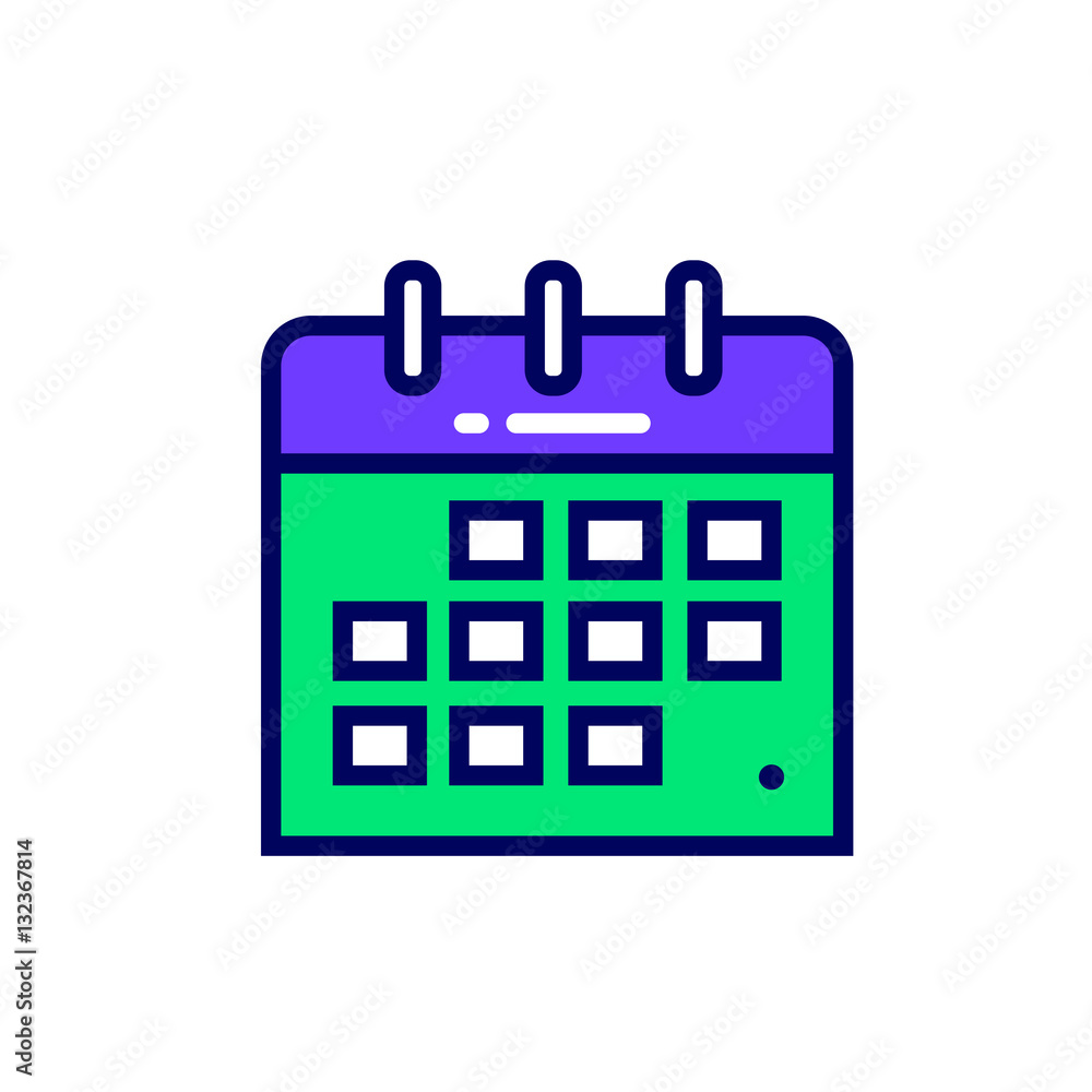 Linear calendar icon. Pictogram in outline style. Vector modern flat design element for mobile application and web design. Linear calendar icon. Pictogram in outline style. Vector modern flat design element for mobile application and web design.