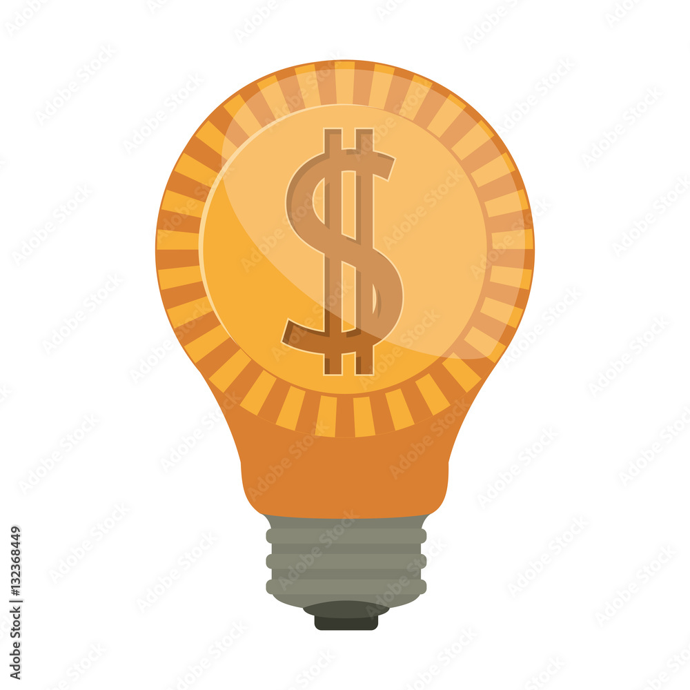 ligth bulb with dollar symbol vector illustration ligth bulb with dollar symbol vector illustration