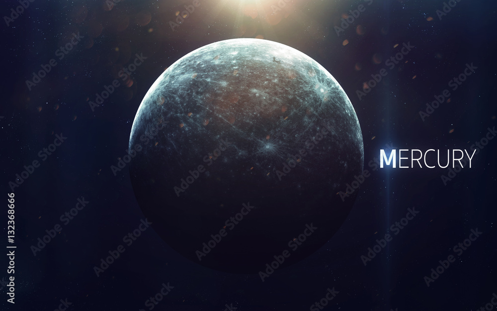 Mercury - High resolution beautiful art presents planet of the solar system. This image elements furnished by NASA