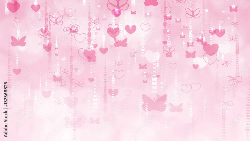 Valentine's Day background with butterfly and heart. Computer generated seamless loop video. Valentine's Day background with butterfly and heart. Computer generated seamless loop video.