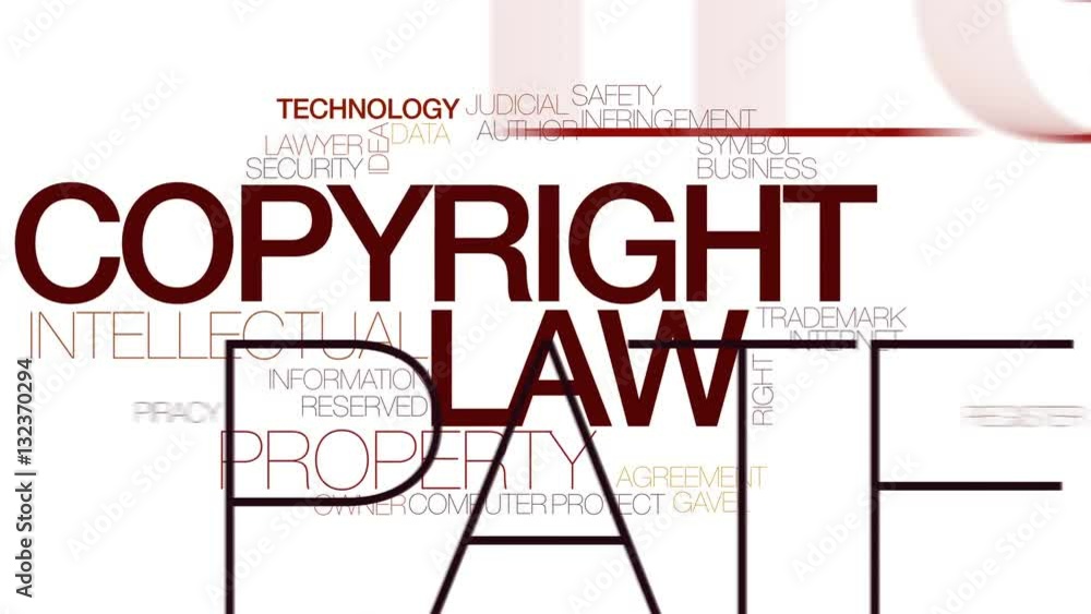 Copyright law animated word cloud, text design animation. Kinetic typography. Copyright law animated word cloud, text design animation. Kinetic typography.