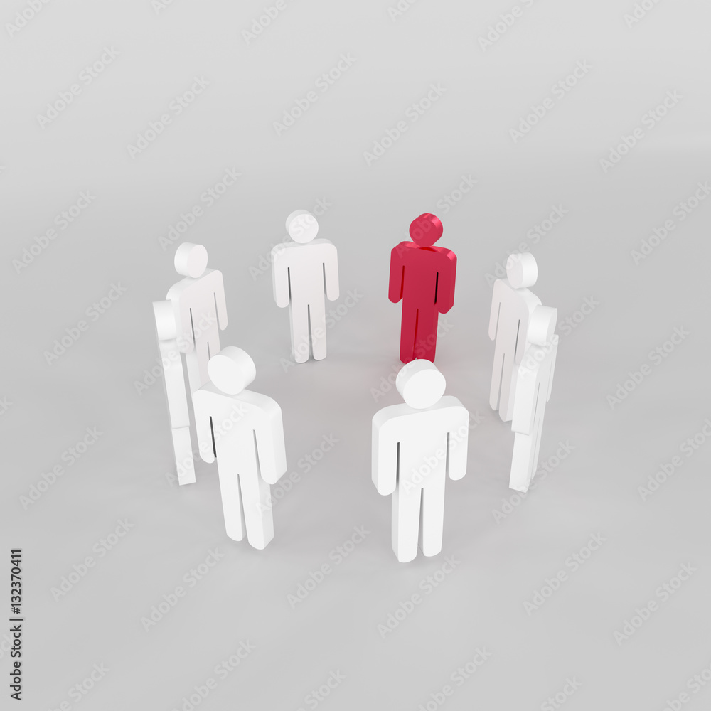 3d rendering of human sign for team leader concept 3d rendering of human sign for team leader concept