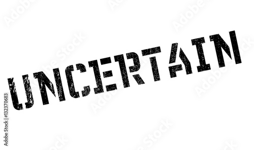 Uncertain rubber stamp. Grunge design with dust scratches. Effects can be easily removed for a clean, crisp look. Color is easily changed.