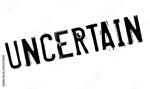 Uncertain rubber stamp. Grunge design with dust scratches. Effects can be easily removed for a clean, crisp look. Color is easily changed.